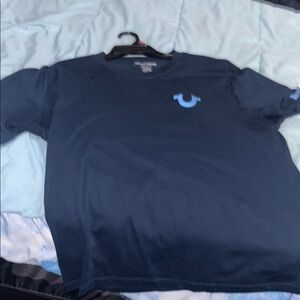True Religion Dark Blue Tee with Light Blue Logo